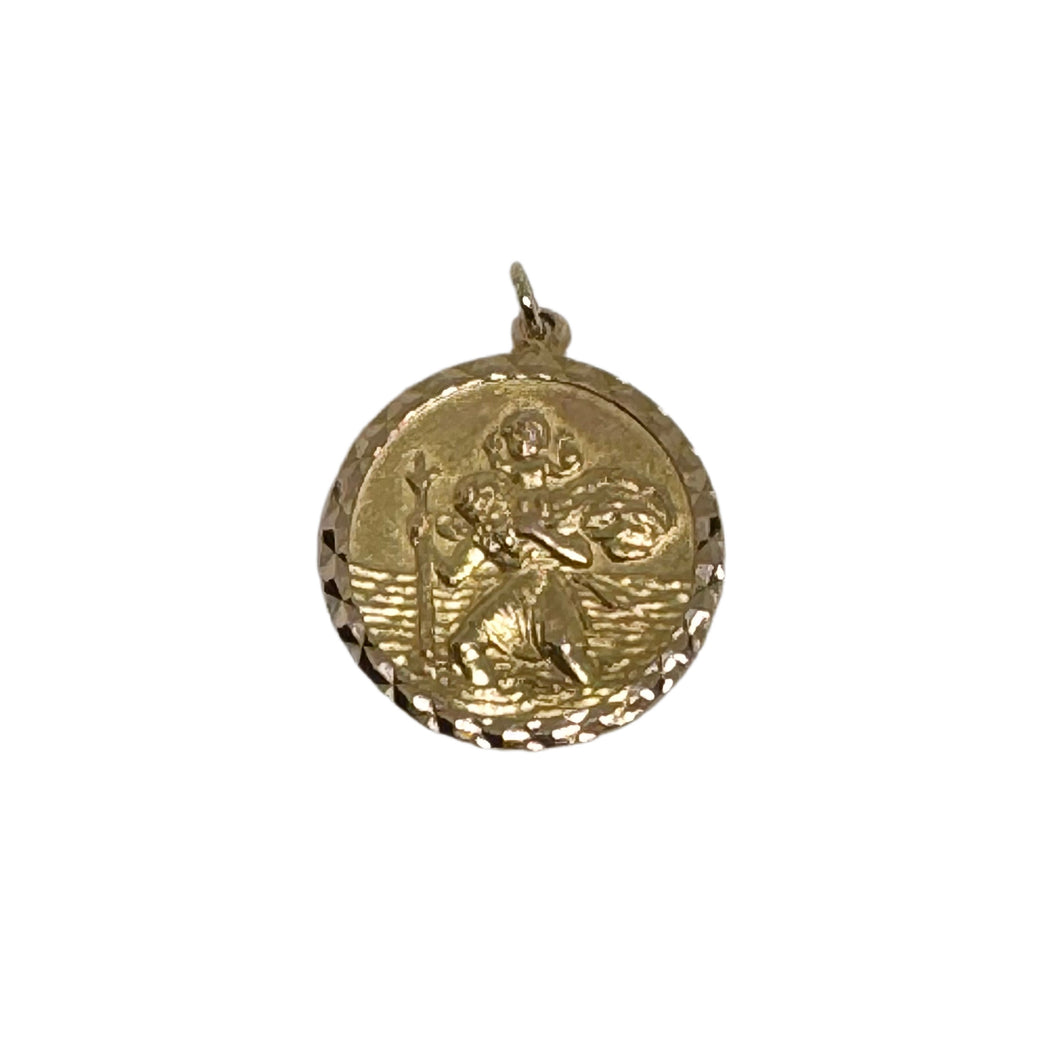 9ct Yellow Gold St Christopher Pendant Pre Loved