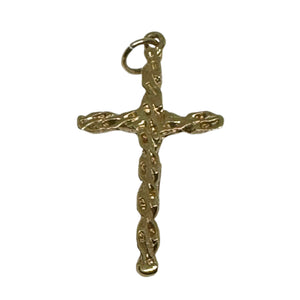 9ct Yellow Gold Fancy Crucifix Pendant Pre Loved