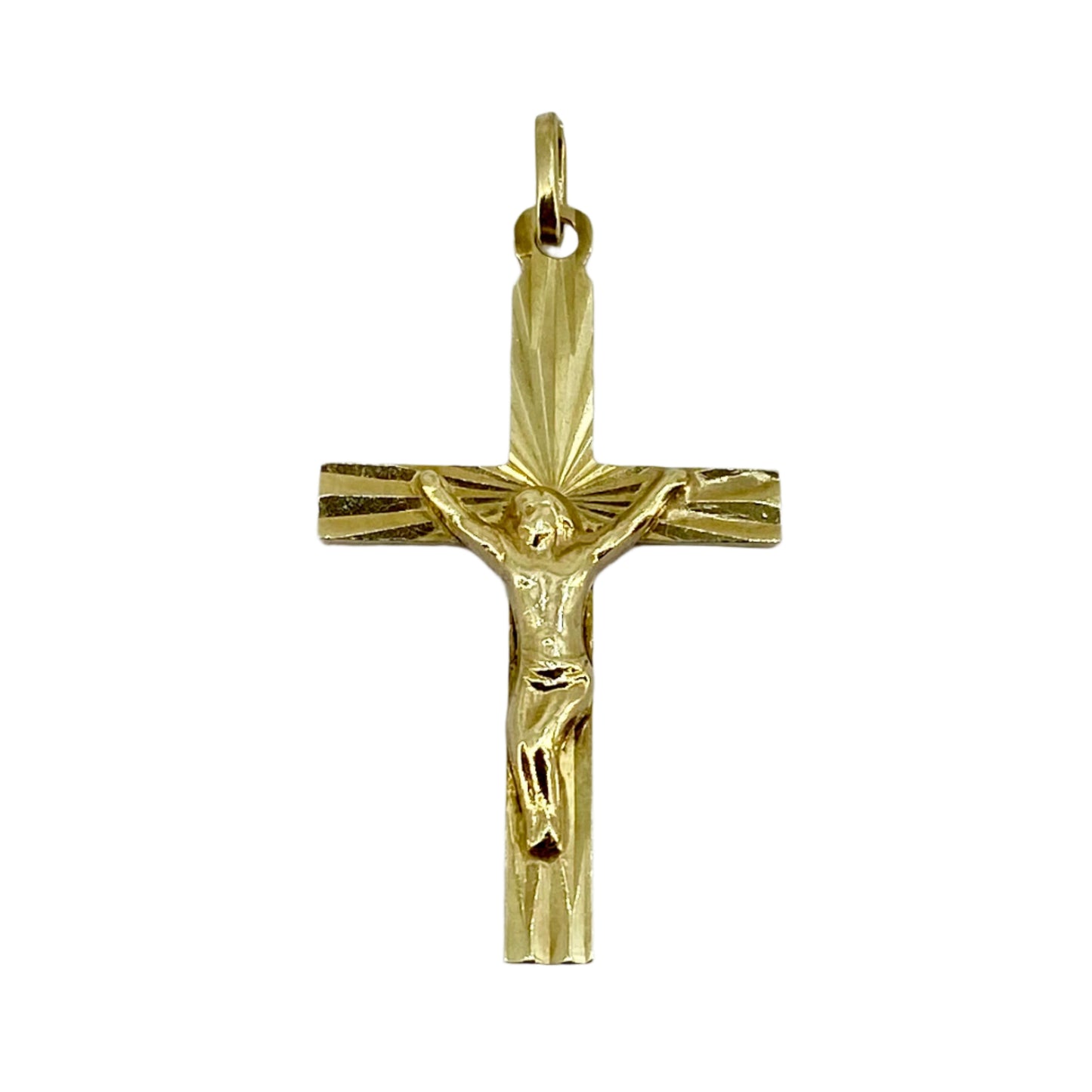 9ct Yellow Gold Crucifix Cross Pendant Pre Loved