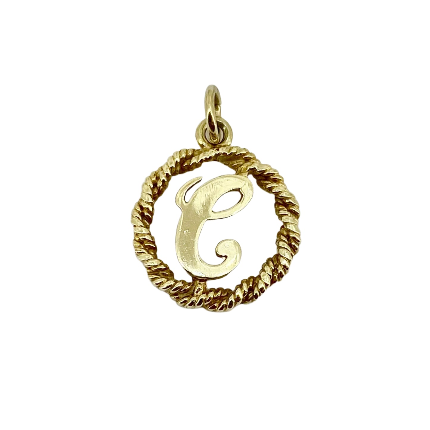 9ct Yellow Gold Initial C Pendant Pre Loved