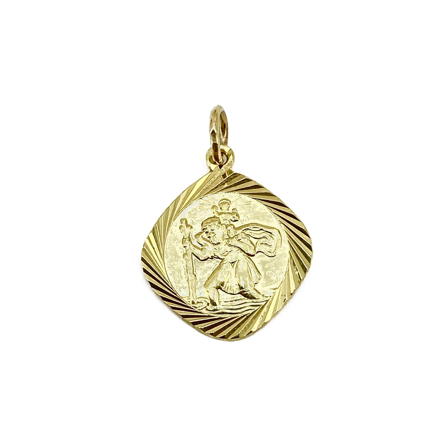 9ct Yellow Gold Small St Christopher Pendant Pre Loved