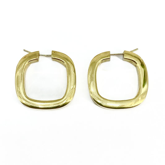 18ct Yellow Gold Large Hoop Earrings Pre Loved