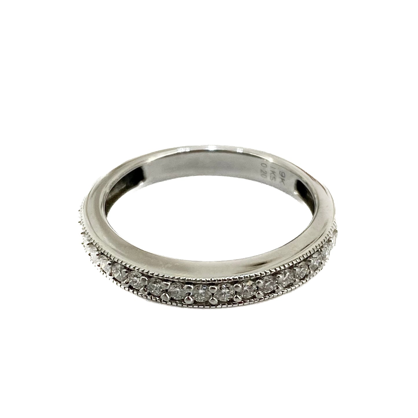 9ct White Gold Diamond Set Half Eternity Ring Pre Loved