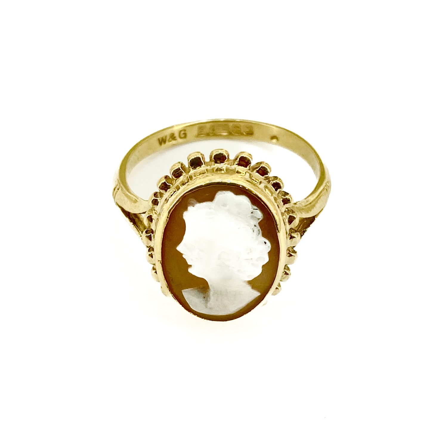 9ct Yellow Gold Cameo Set Ring Pre Loved