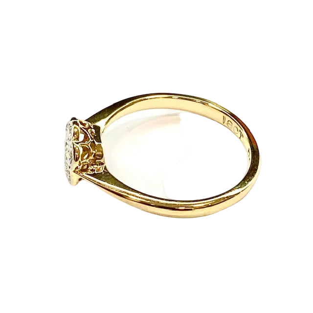 18ct Yellow Gold Diamond Cluster Ring Pre Loved