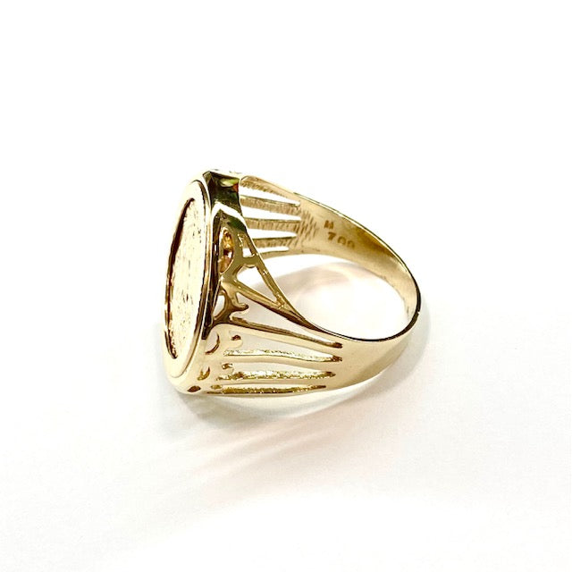 9ct Yellow Gold Half Sovereign Ring Pre Loved
