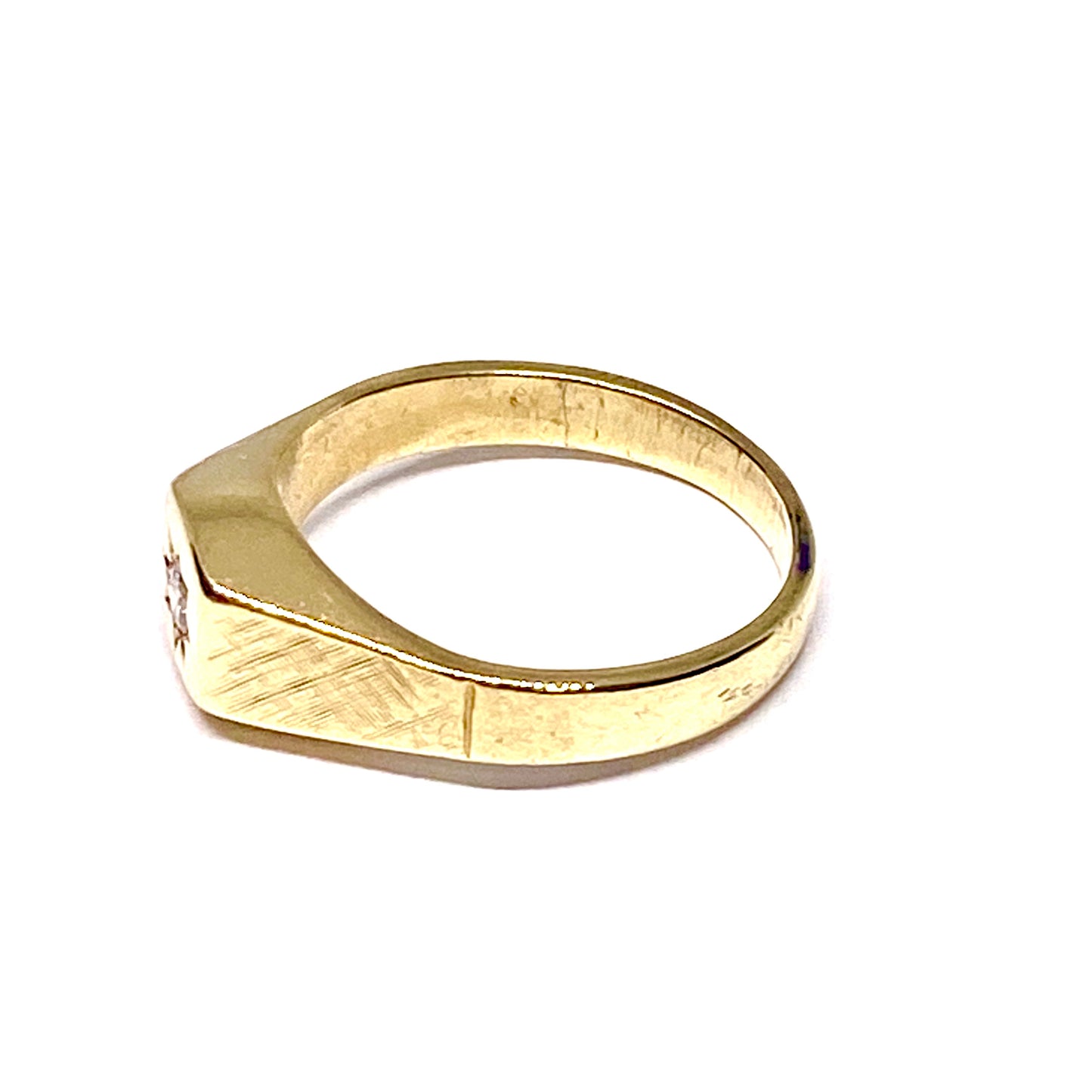 18ct Gents Diamond set Signet Ring Pre-loved