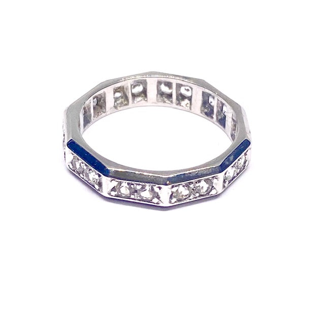 9ct White Gold CZ Full Eternity Ring Pre-Loved