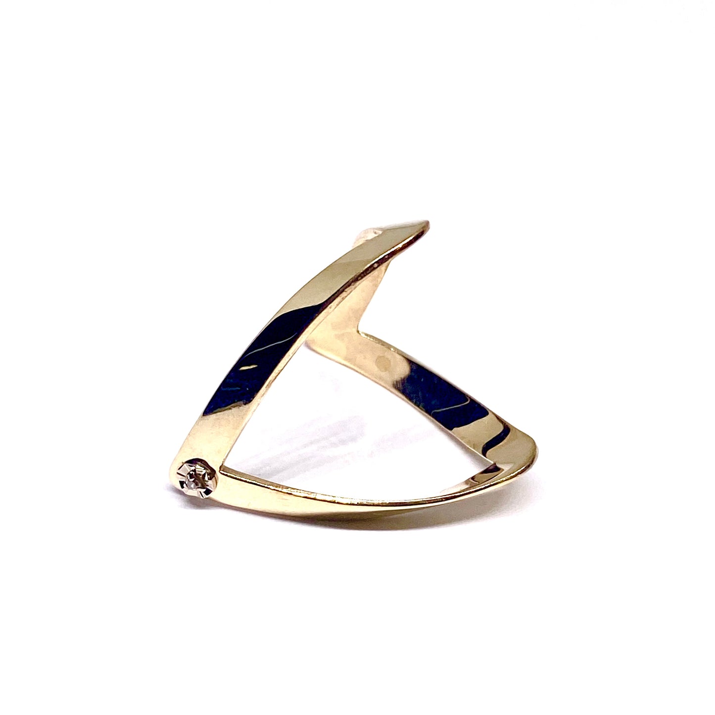 9ct Yellow Gold Double Wishbone Shaped Ring Pre-Loved