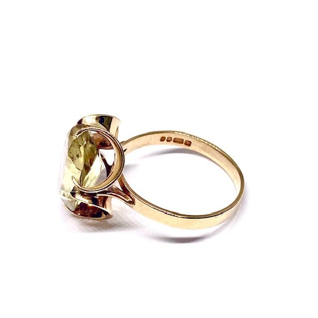 9ct Yellow Gold Citrine Set Ring Pre-Loved