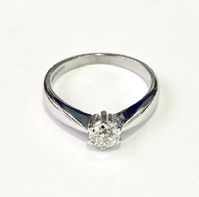 18ct White Gold 4mm or 0.25ct Diamond Solitaire Ring Preloved Collection