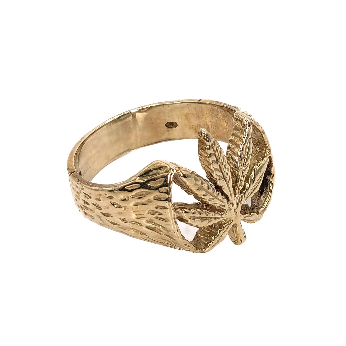 9ct Yellow Gold Leaf Cut Out Ring Pre-Loved