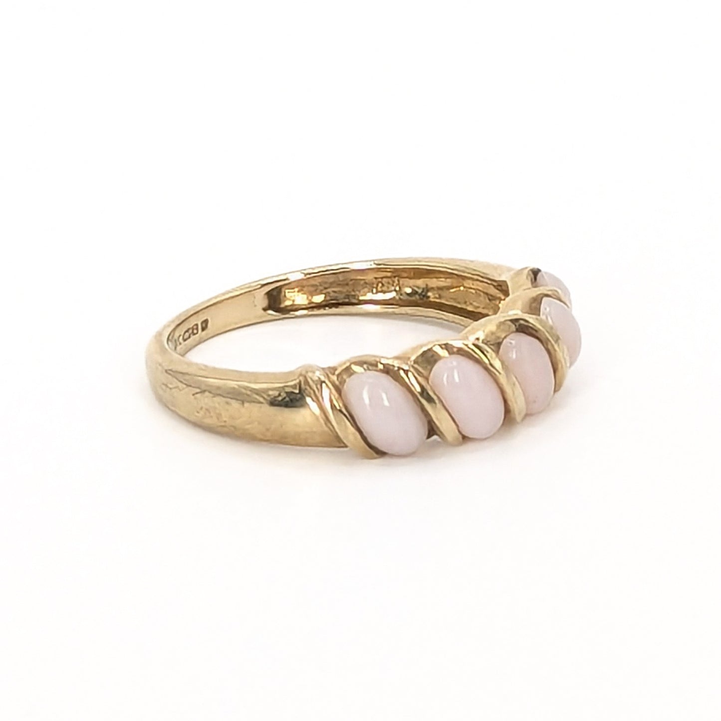 9ct Yellow Gold 5 Opal Set Ring - Pre-Loved