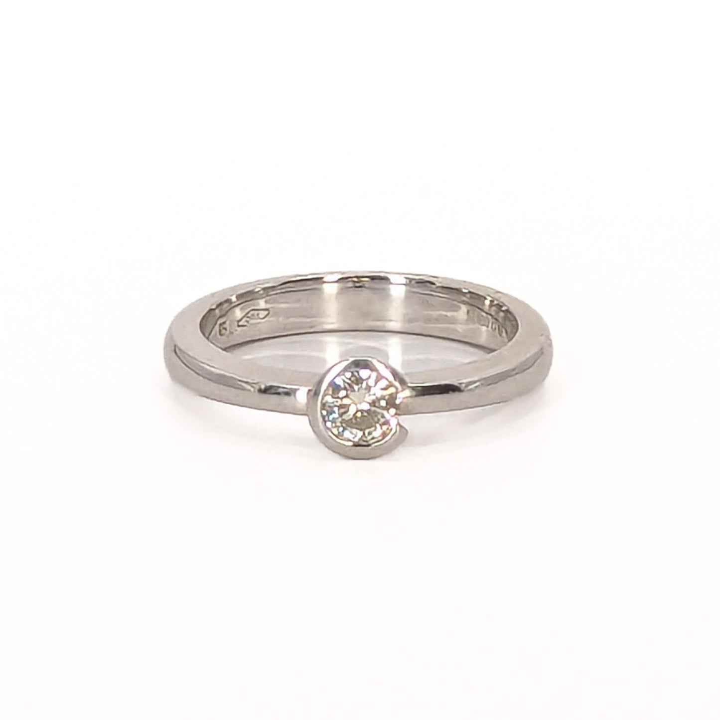 18ct White Gold Diamond Solitaire Ring in Wrap Around setting