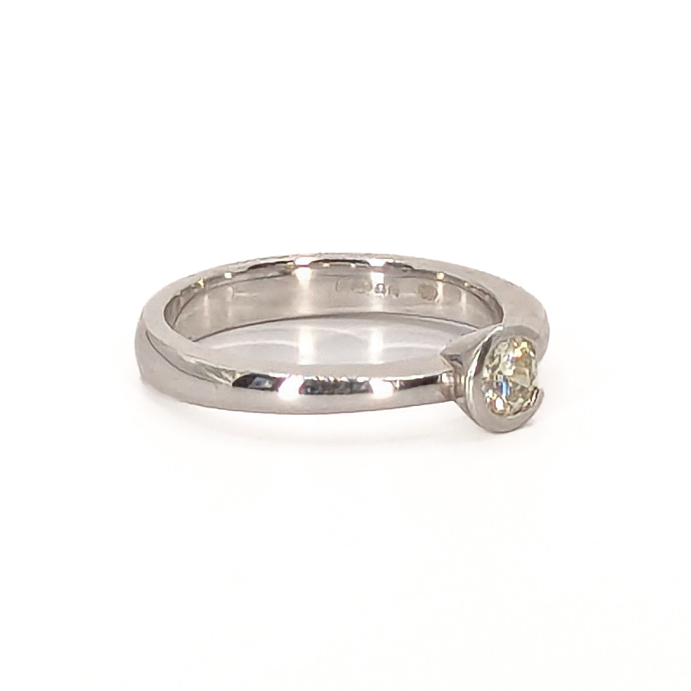 18ct White Gold Diamond Solitaire Ring in Wrap Around setting