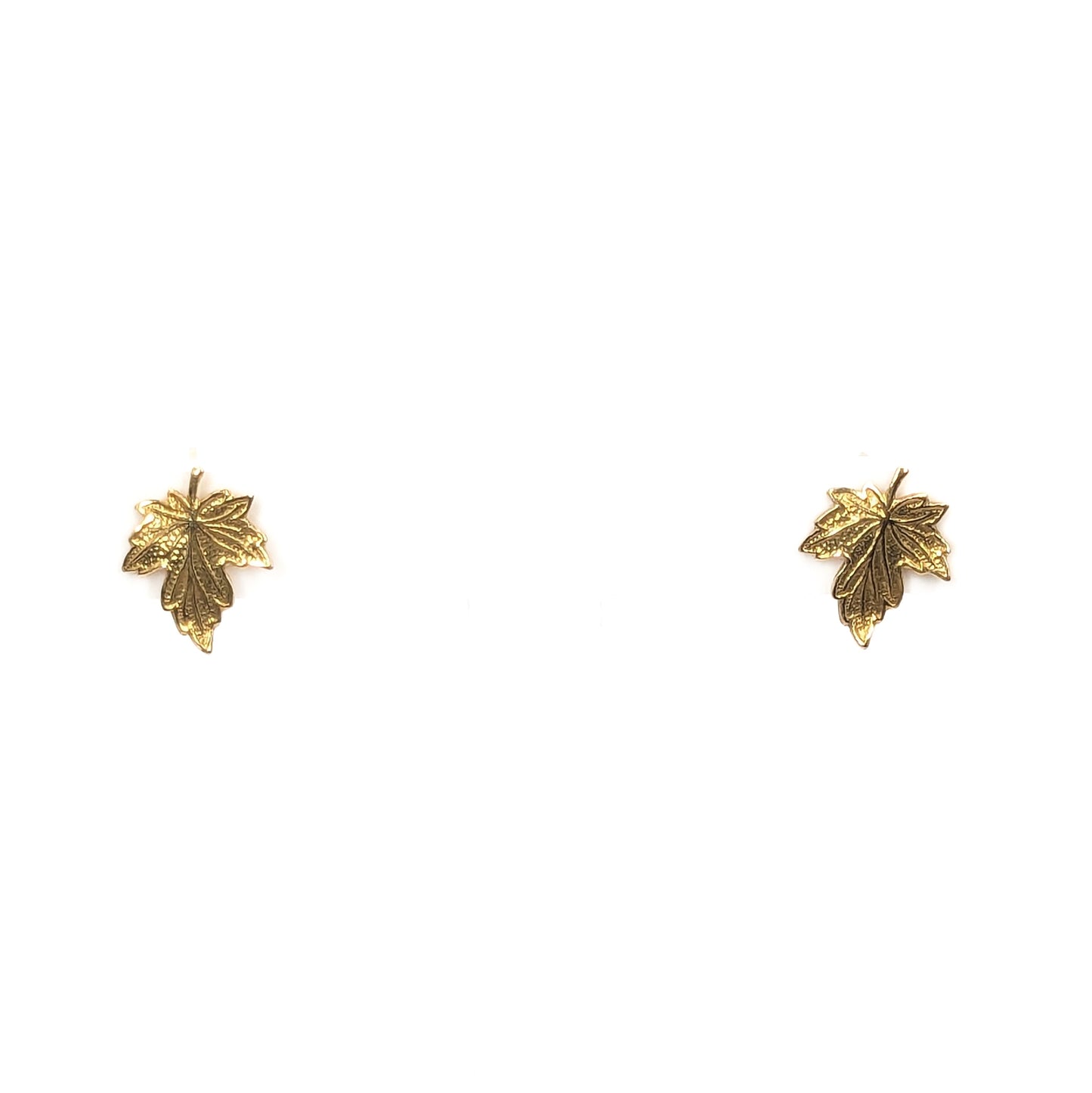 9ct Yellow Gold Leaf Stud Earrings Pre Loved
