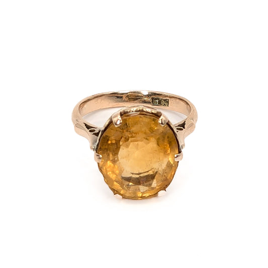 Yellow Gold Citrine Set Ring Pre Loved