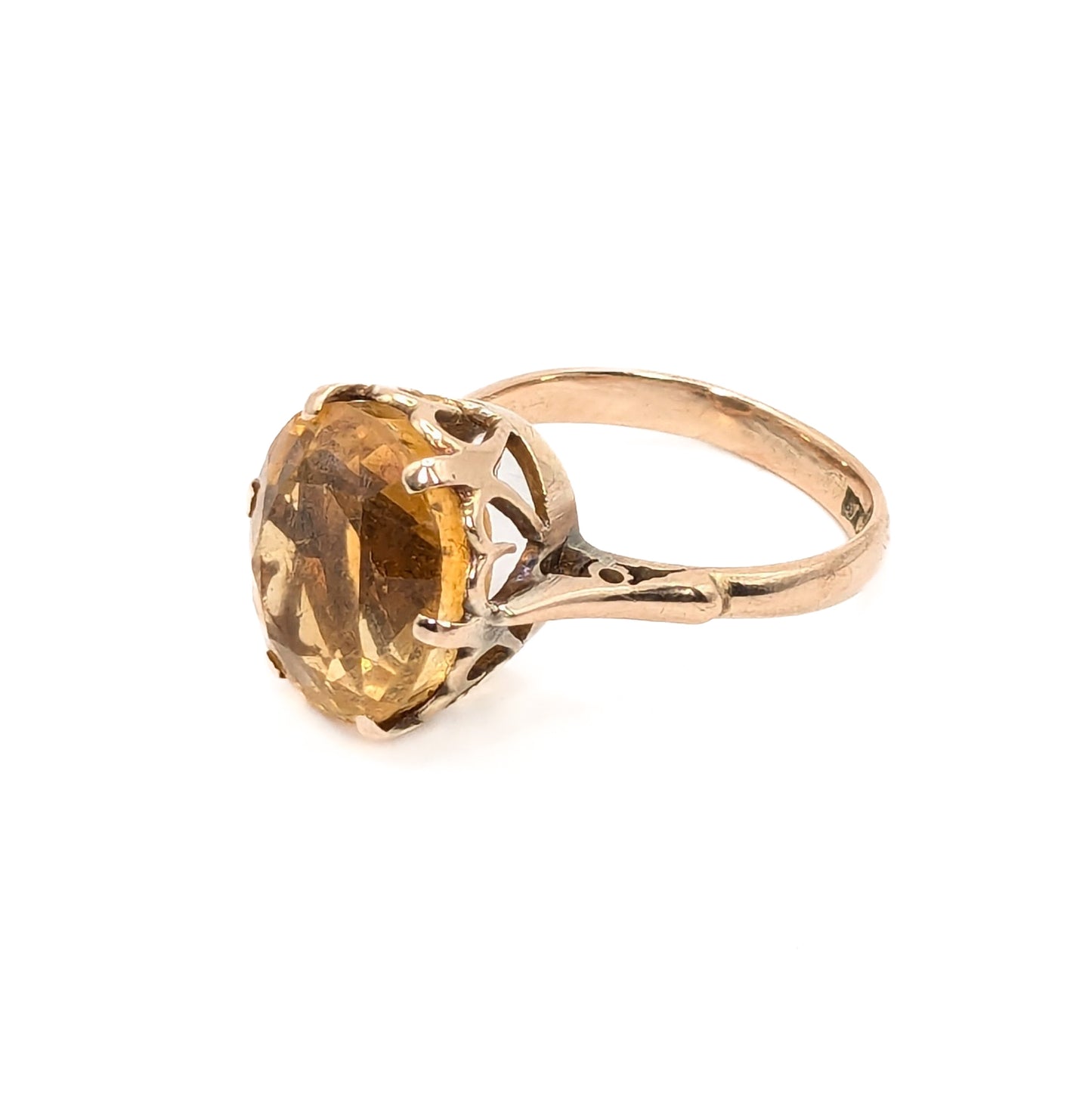Yellow Gold Citrine Set Ring Pre Loved