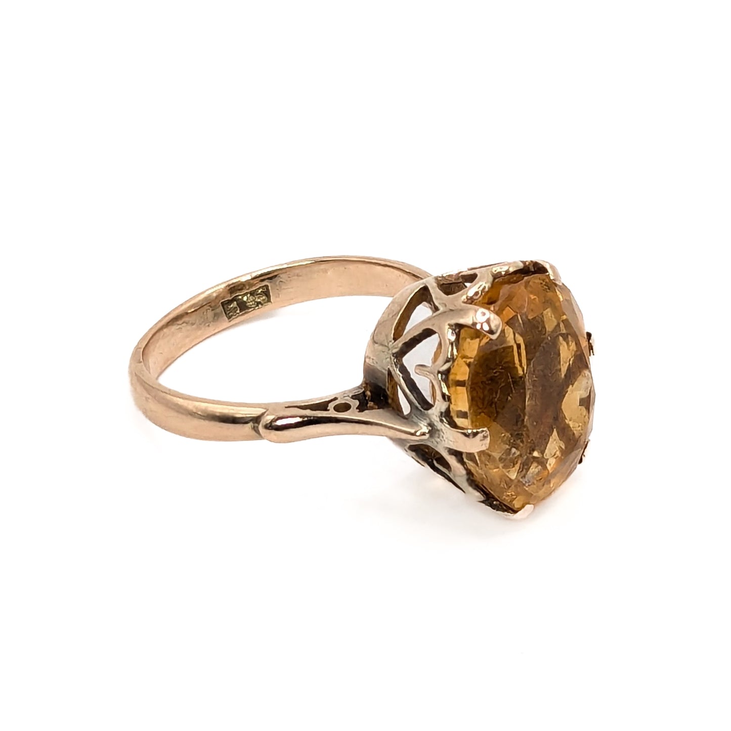Yellow Gold Citrine Set Ring Pre Loved