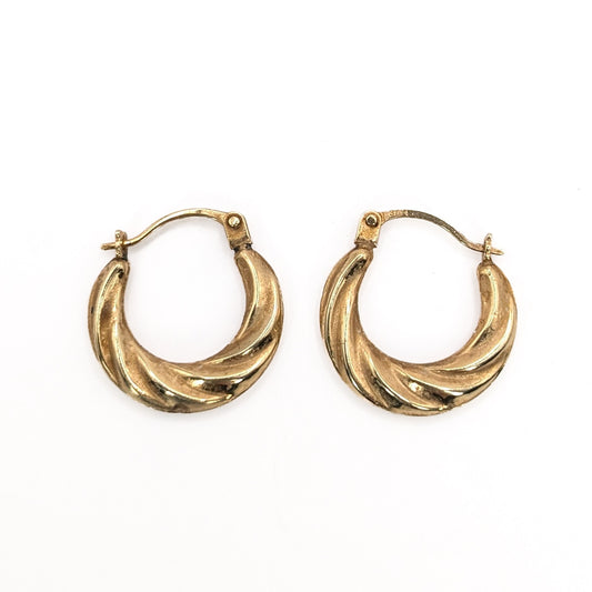 9ct Yellow Gold Hoop Earrings Preloved
