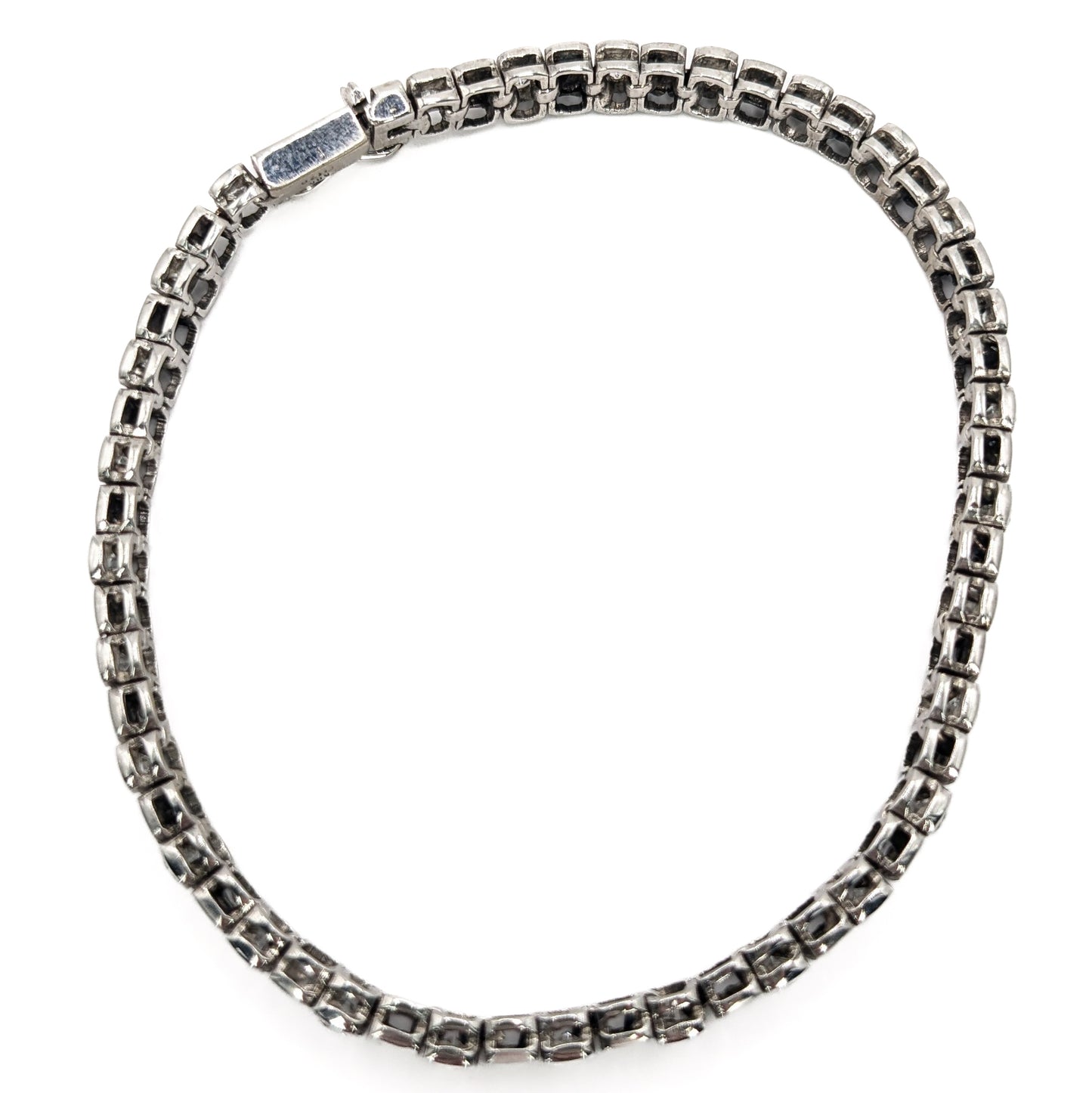 14ct White Gold CZ Set Bracelet Preloved