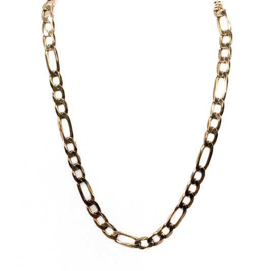 9ct Yellow Gold 3 to 1 Figaro Link Chain Pre Loved