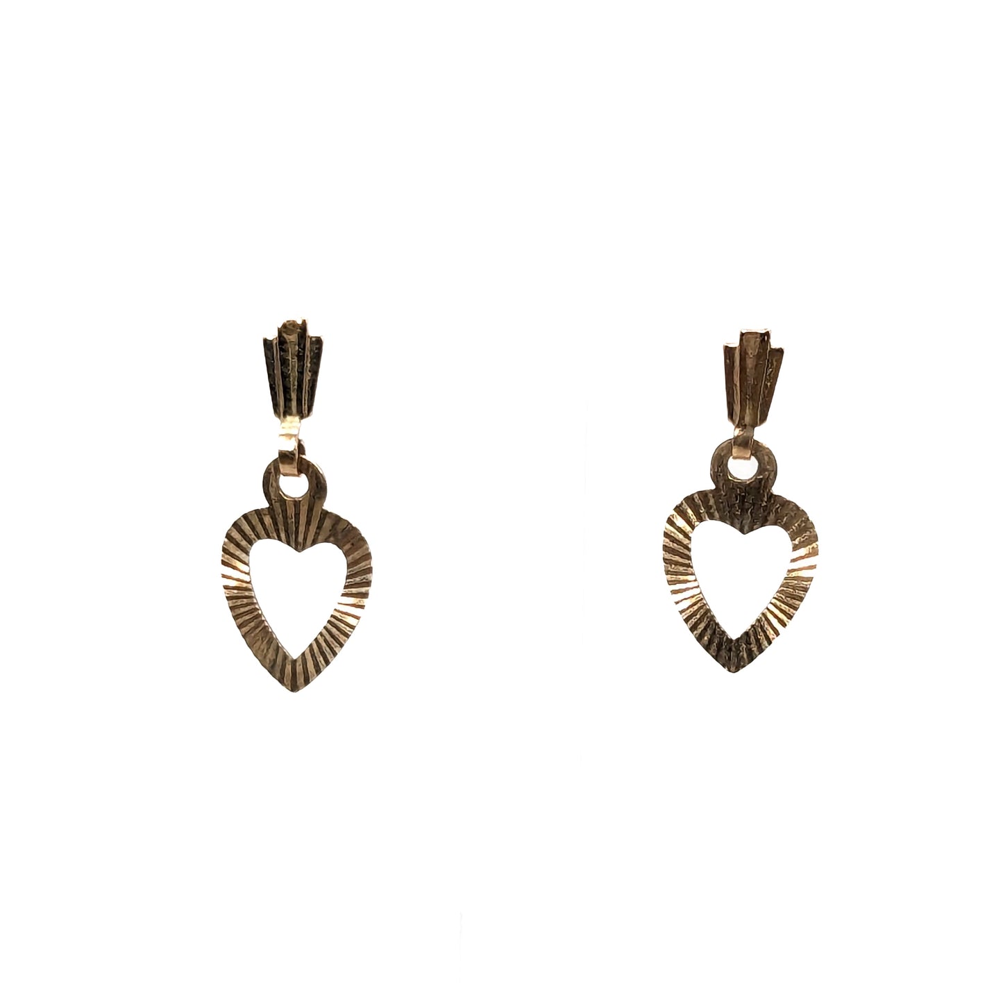9ct Yellow Gold Heart Drop Earrings Pre Loved