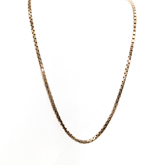 9ct Yellow Gold Fine Box Belcher Link Chain Pre Loved