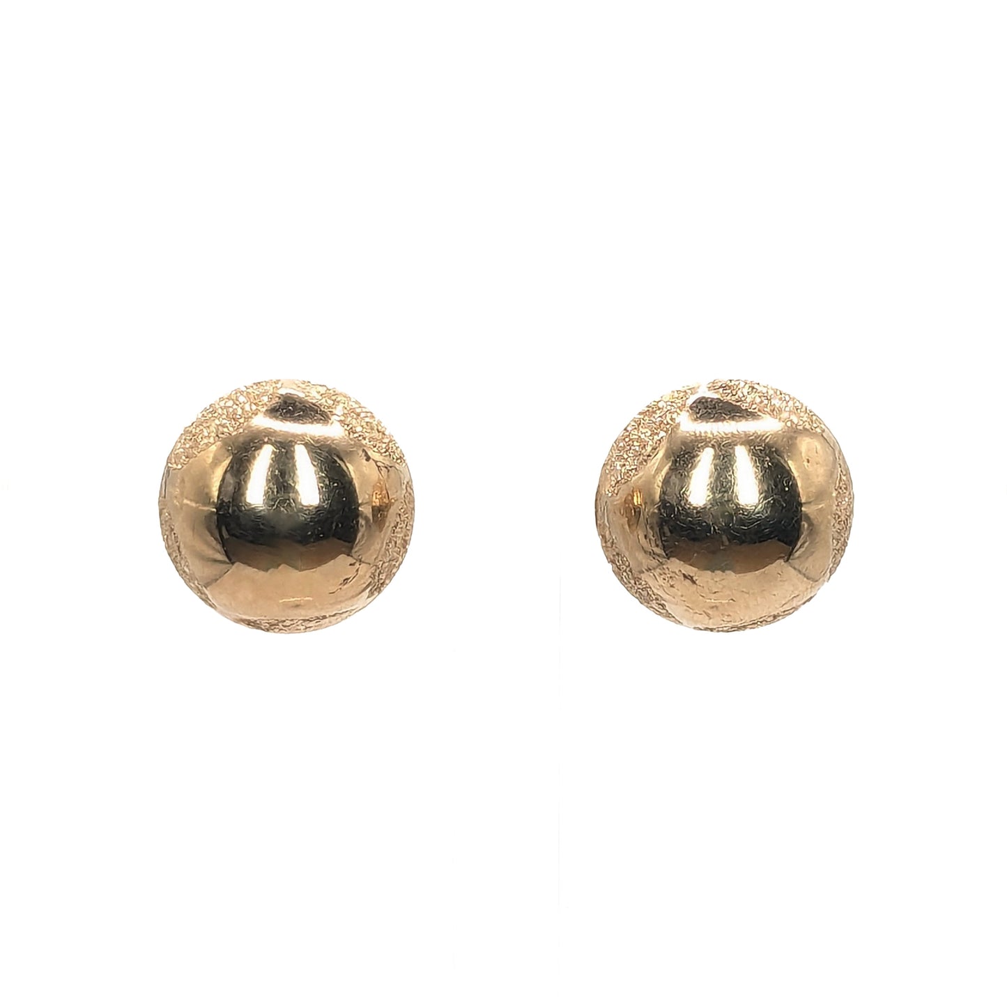 9ct Yellow Gold Round Stud Earrings Pre Loved
