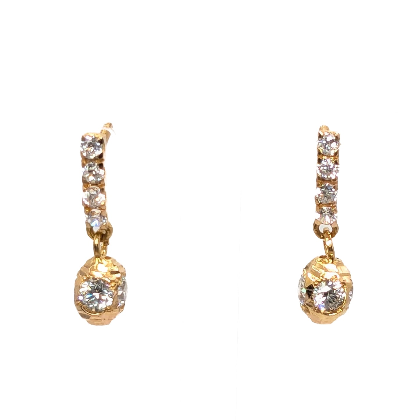 18ct ct Yellow Gold CZ Set Stud Earrings Pre-Loved