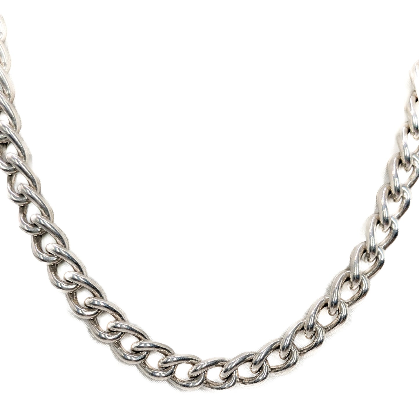 Silver Curb Link Heavy Chain With T-Bar Pre Loved