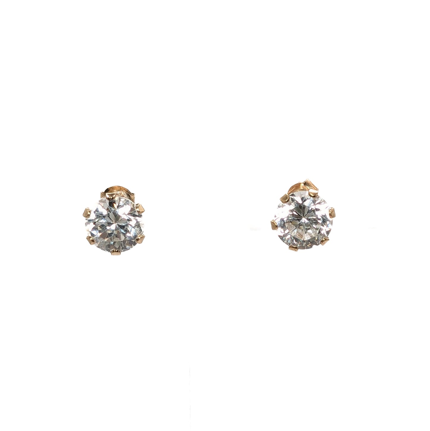 9ct Yellow Stone Set Stud Earrings Pre Loved