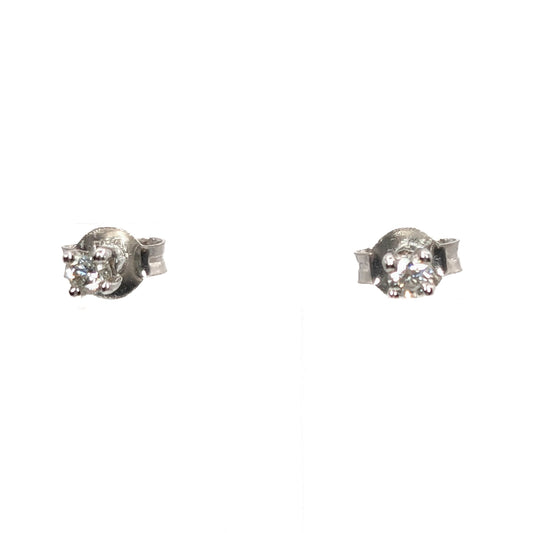 18ct White Gold Diamond Set Stud Earrings Pre Loved