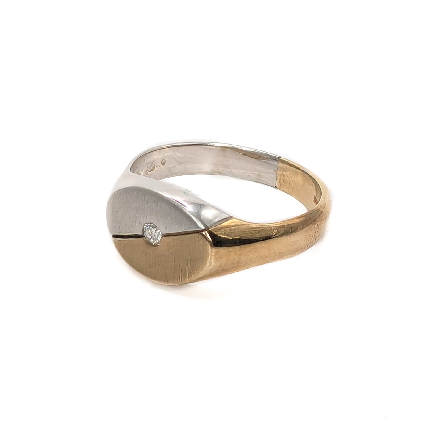 SG3498D 9ct Yellow & White Gold Diamond Signet Ring