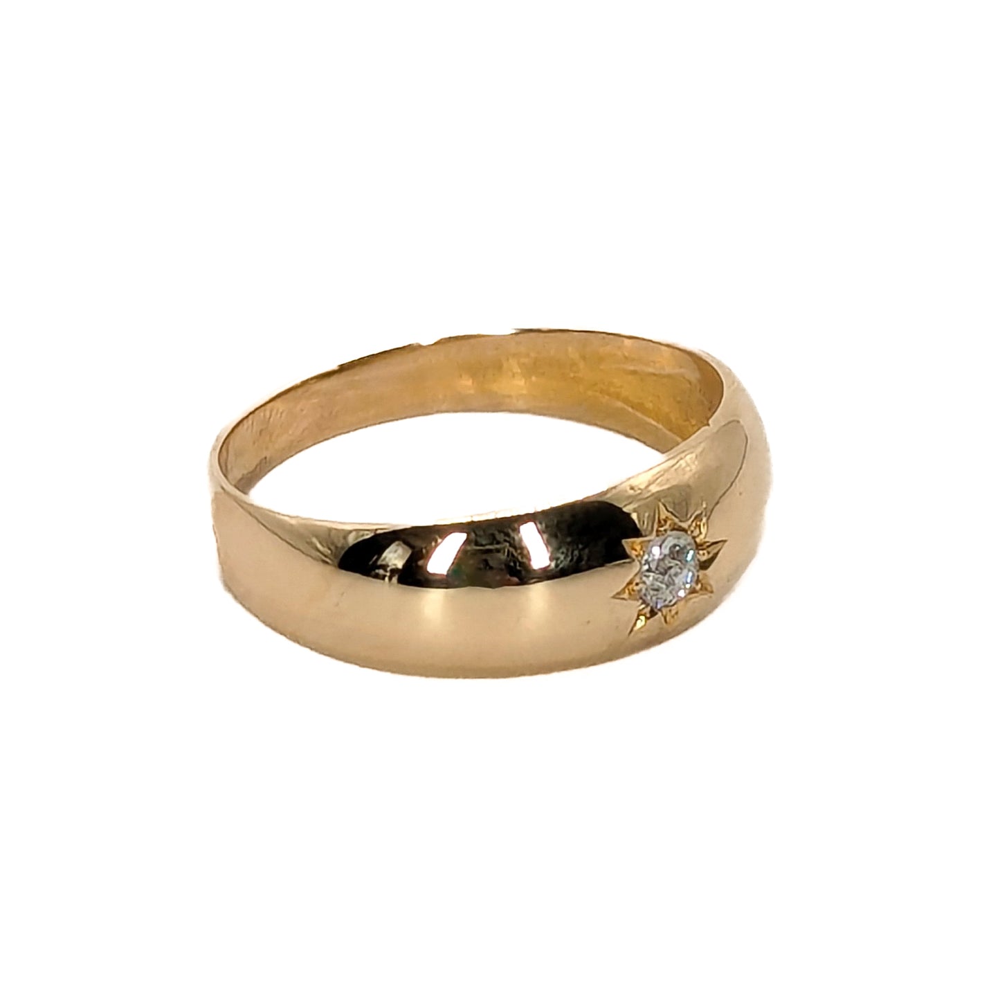 18ct Yellow Gold 1 Diamond Set Gypsy Ring Pre-Loved