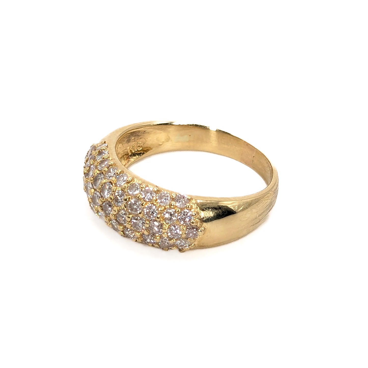 18ct Yellow Gold 1ct total Diamond Boat Ring - Pre-Loved