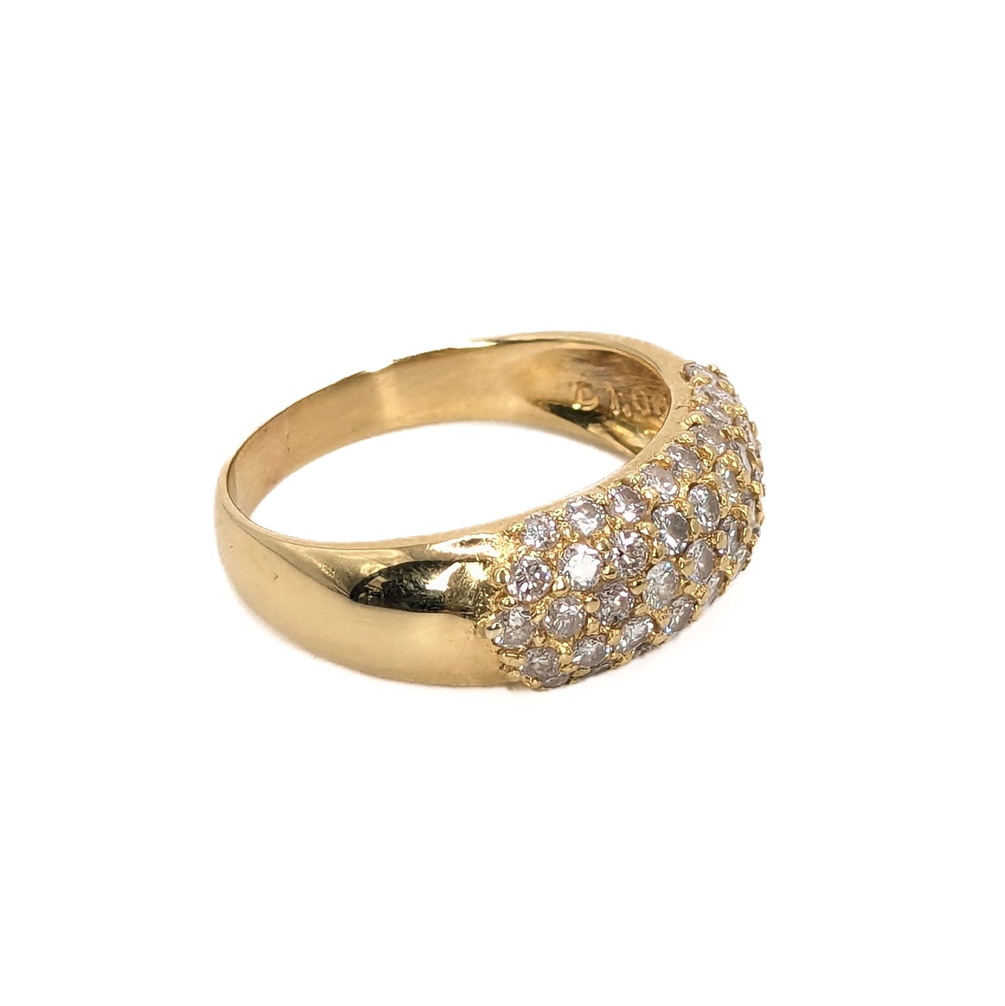 18ct Yellow Gold 1ct total Diamond Boat Ring - Pre-Loved