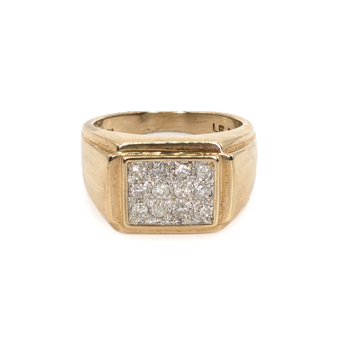 9ct Yellow Gold Diamond set Signet ring - Pre-Loved Ref PLR49