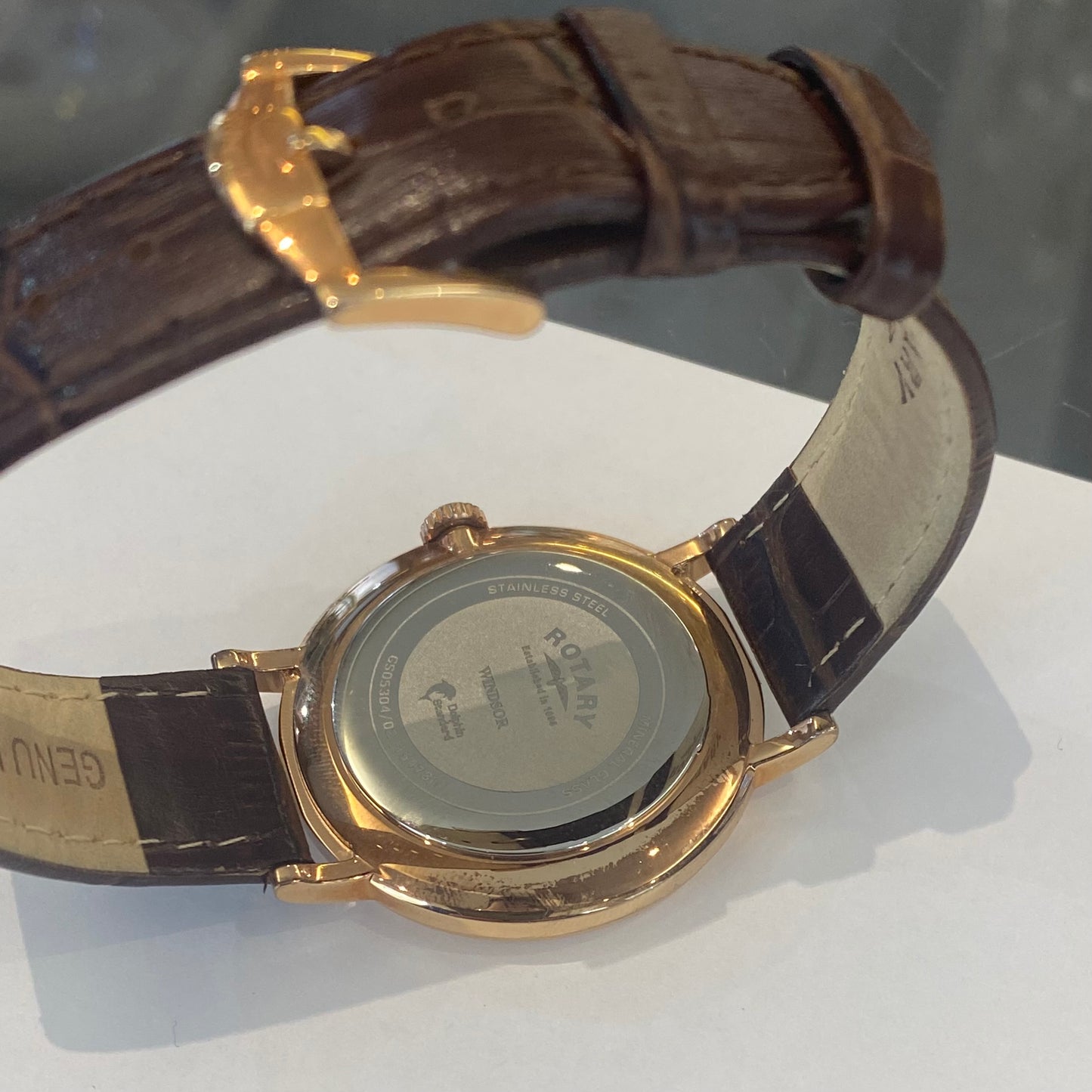 Rotary Two Gold Plated Winsor Classic Date/Days Watch on Strap ref GS05304/02