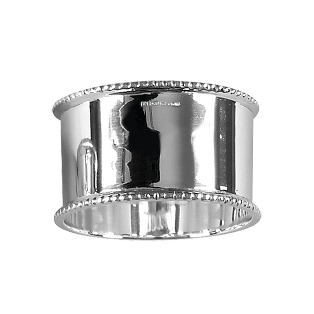 S8140 Sterling Silver Hall Marked Napkin Ring With Beaded Edge
