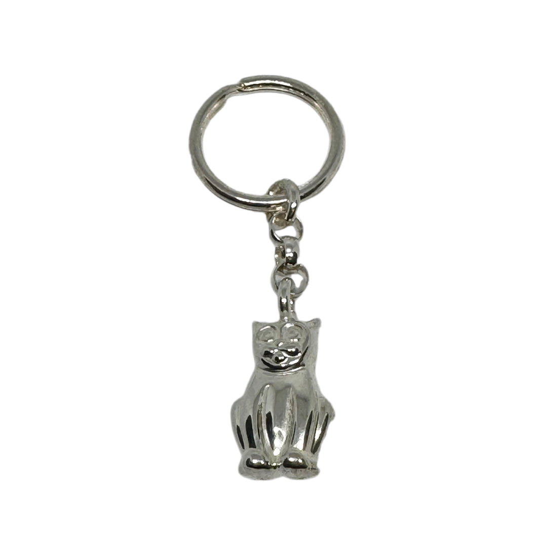 SMK67 Silver Cat Key Ring