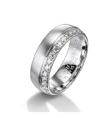 Furrer Jacot 18ct White Gold 16 Diamonds Set Wedding Ring