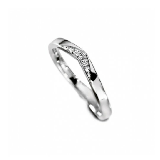 Furrer Jacot 18ct White Gold Diamond Set Shaped Wedding/Eternity Ring