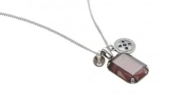 Fossil Ladies Stainless Steel 70cm Necklace with Pink Pendant JF86448