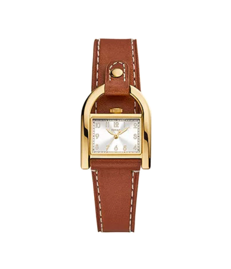 Fossil Harwell Three-Hand Medium Brown Leather Watch ES5264