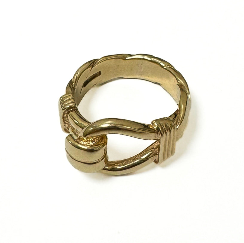 9ct Yellow Gold Buckle Ring Pre-Loved Ref PLR07