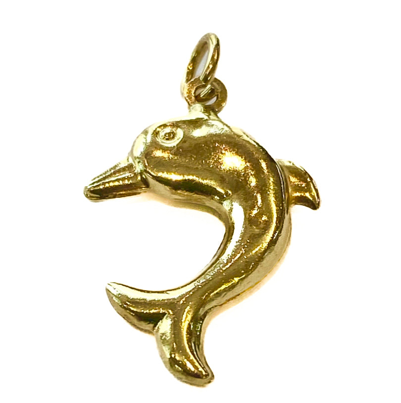 PLCH11 9ct yellow gold Dolphin charm pendant 0.6grms