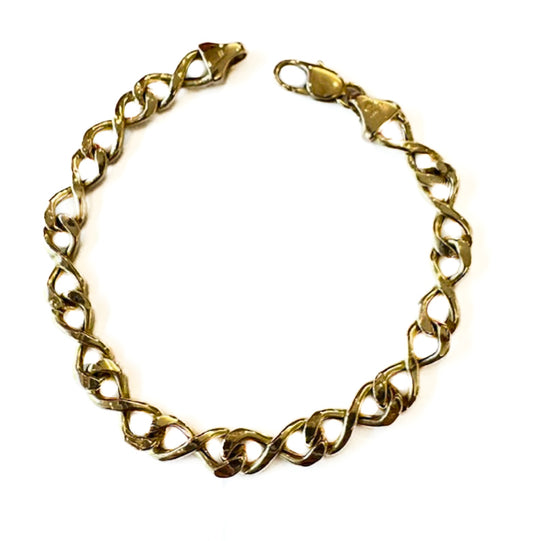 9ct Y/G Figure of Eight Link Bracelet Pre Loved