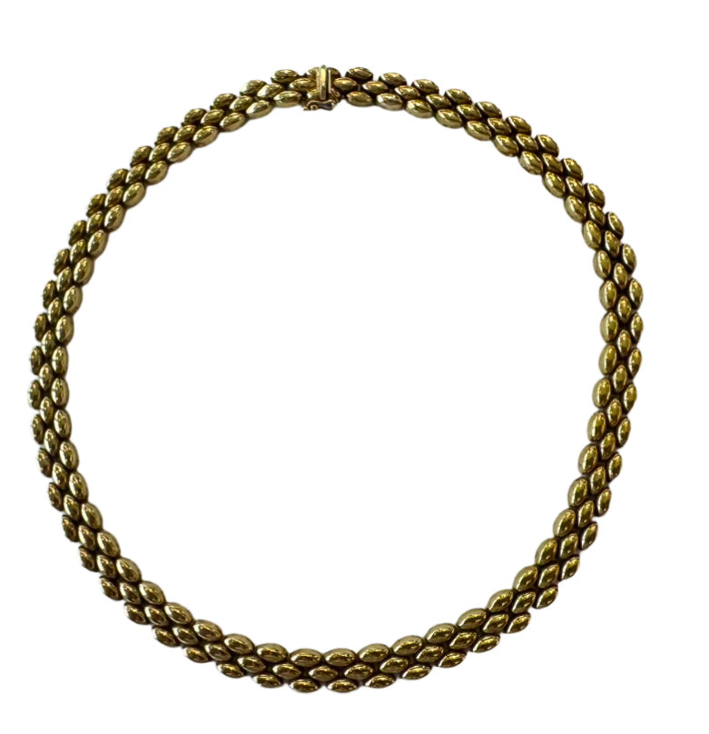 9ct Yellow Gold 2-1 Panther Link Necklet Pre Loved