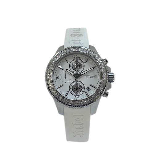Thomas Sabo Rebel at Heart Ladies Watch on White Rubber Strap WA0033-207-202-38